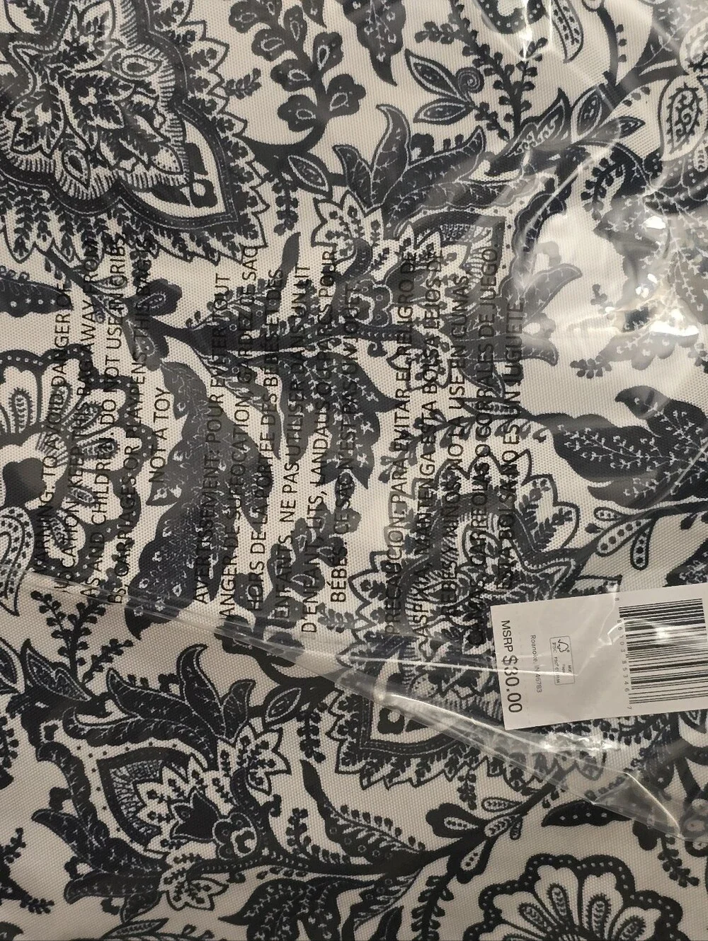 Vera Bradley Indoor/ Outdoor Pillow In Java Navy & White NWT